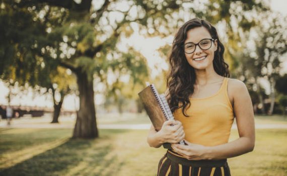 Portrait of happy student in the park Portrait of happy student in the park